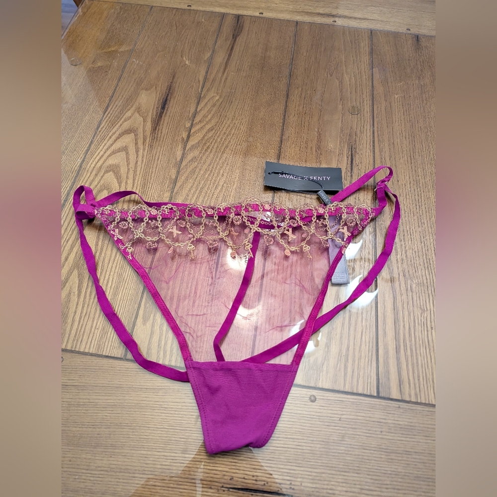 Women's Savage X Fenty Charmbeat G-String Panties Size Multi NWT